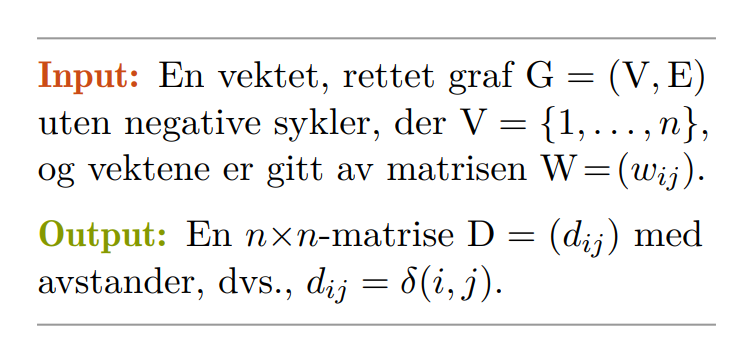 Det er også vanlig å returnere en forgjengermatrise \Pi = (\pi_{ij})
